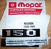 "150" insert for fender nameplates - NOS