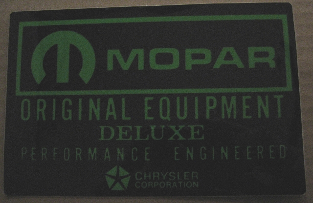 "Mopar" Battery Decal